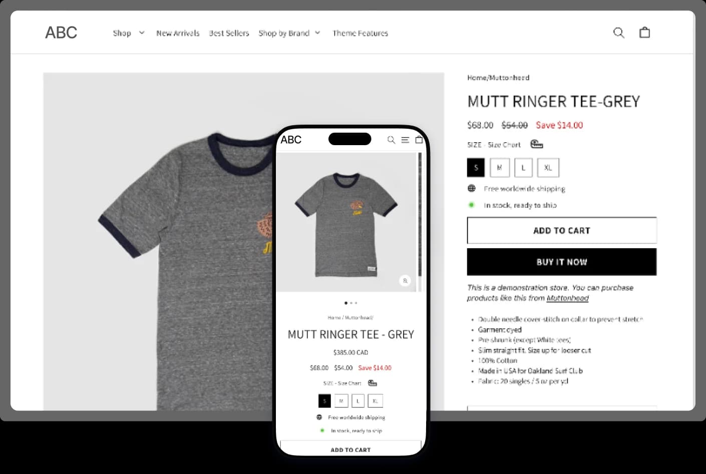 Shopify store development services mockup showcase on laptop