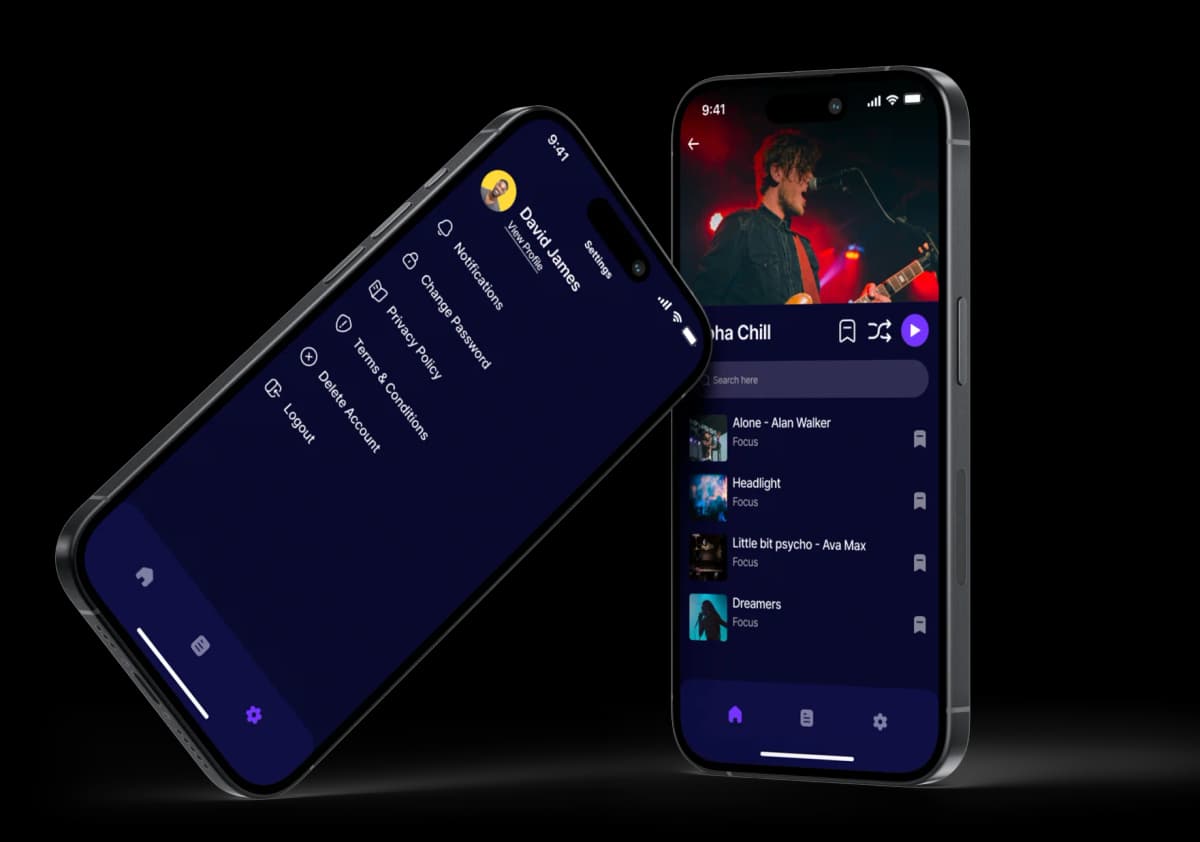 two mock screens shows the testing of application structure