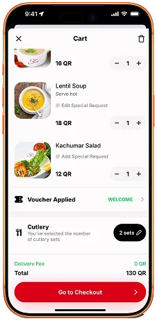 Food Delivery App Mobile Interface